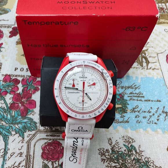 🎊NWT🎊Swatch X Omega MoonSwatch Mission To The Mars Watch - Picture 4 of 5